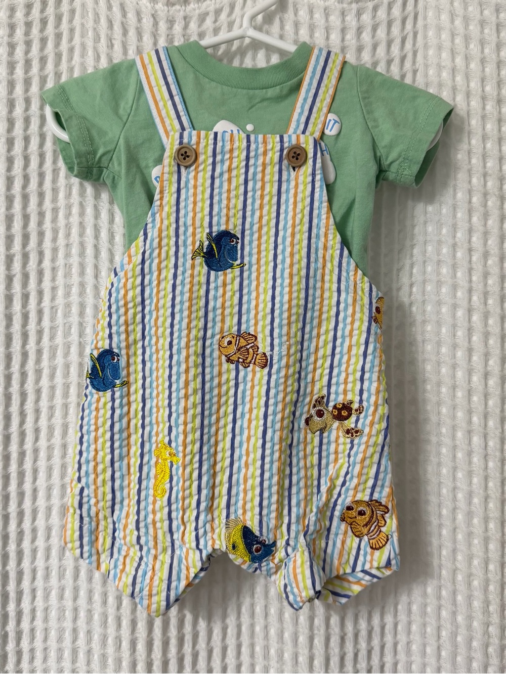 Disney Pixar Finding Nemo Striped Infant T-Shirt and Overall Set